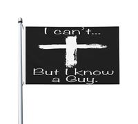 Je ne peux pas mais je connais un gars Jesusfunny Christiancross Toutes les saisons Drapeau de jardin Bannière de cour pour cour Jardin Décoration extérieure Drapeaux imprimés double face