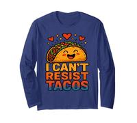 Je ne peux pas résister aux tacos. Meme de tacos drôle et mignon pour les amateurs de nourriture Manche Longue