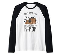 Je ne Peux Pas t'entendre, j'écoute de la K-Pop, C'est Mignon Manche Raglan