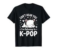 Je ne Peux Pas t'entendre, j'écoute de la Musique K-Pop Funny Cat Music T-Shirt