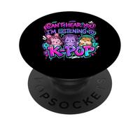 Je ne Peux Pas t'entendre, j'écoute des Animaux de K-Pop drôles PopSockets PopGrip Adhésif