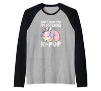 Je ne Peux Pas t'entendre, j'écoute l'anime K-Pop Bunny Kawaii Manche Raglan