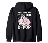 Je ne Peux Pas t'entendre, j'écoute l'anime K-Pop Bunny Kawaii Sweat à Capuche
