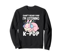 Je ne Peux Pas t'entendre, j'écoute l'anime K-Pop Bunny Kawaii Sweatshirt
