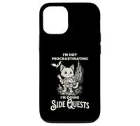 Je ne procrastine Pas, Je Fais des quêtes Secondaires RPG Gamer Cat Coque pour iPhone 12/12 Pro