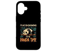 Je ne procrastine Pas, Je suis sur Panda Time Funny Panda Lovers Coque pour iPhone 16