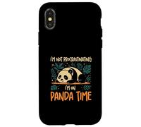 Je ne procrastine Pas, Je suis sur Panda Time Funny Panda Lovers Coque pour iPhone X/XS