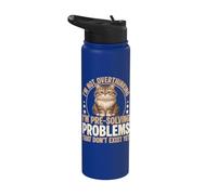 Je ne réfléchis pas trop à la pré-résolution de problèmes Funny Cat Stainless Steel Insulated Water Bottle