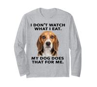 Je ne Regarde Pas ce Que Je Mange, Mon Chien Fait Un mème drôle de Chien Beagle Manche Longue