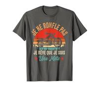 Je Ne Ronfle Pas Je Rêve Que Je suis Une Moto Vintage Motard T-Shirt, Homme, Asphalte, 6XL
