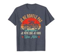 Je Ne Ronfle Pas Je Rêve Que Je suis Une Moto Vintage Motard T-Shirt, Homme, Bleu Chiné, 5XL