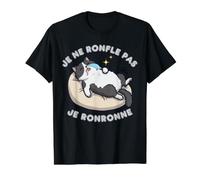 Je Ne Ronfle Pas Je Ronronne, Blague Drole, Design Amusant T-Shirt Graphique avec Valeur