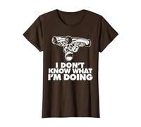 Je ne Sais Pas ce Que Je Fais de drôle de Karting T-Shirt, Femme, Marron, S