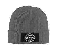 Je ne Sais Pas Comment me comporter comme Une Personne de Mon âge. Bonnet d'hiver en Maille pour Homme et Femme, Style Slouchy, Bonnet de Nuit Noir.