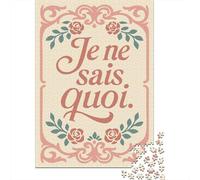Je Ne Sais Quoi Text Art Puzzle pour Adultes De 1000 Pièces, 70x50cm/1000pcs, Pièces Blanches avec Peu De Poussière; Loisir en Solo À La Maison