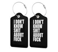 Je ne sais rien sur le lot de 2 étiquettes de bagages en cuir avec protection de confidentialité et carte d'identité pour hommes et femmes.