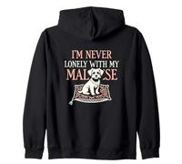 Je ne suis jamais Seule avec Mon Compagnon Amoureux des Chiens Maltais Sweat à Capuche