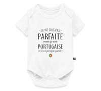 Je Ne Suis Parfaite Mais Portugaise Humour Body Manches Courtes Bébé Bio