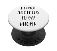 Je ne suis Pas Accro à Mon téléphone Funny Idea White Lie Party PopSockets PopGrip Adhésif