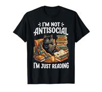 Je ne suis Pas Antisocial, Je lis Juste Book Cat T-Shirt