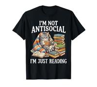 Je ne suis Pas Antisocial, Je lis Juste Book Cat T-Shirt