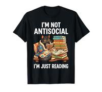 Je ne suis Pas Antisocial, Je lis Juste Book Cat T-Shirt