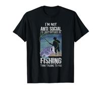 Je ne suis Pas Antisocial, Je préfère Juste pêcher Funny Fisher T-Shirt Graphique avec Valeur