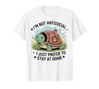 Je ne suis Pas Antisocial, Je préfère Juste Rester à la Maison Funny Turtle T-Shirt