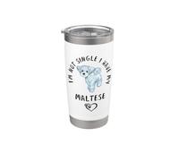 Je ne suis pas célibataire, j'ai mon BICHON MALTAIS Disant Gobelet isotherme en acier inoxydable double paroi