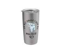 Je ne suis pas célibataire, j'ai mon BICHON MALTAIS Disant Gobelet isotherme en acier inoxydable double paroi
