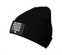 Je Ne suis Pas Célibataire, J'Ai Un Chien Femme Homme Bonnets De Ski Bonnet d'hiver Mode Bonnet À Revers Chaud Bonnets Tricoté pour Quotidien Course Patinage