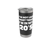 Je ne suis pas comme la plupart des adolescents, c'est génial, 20e anniversaire, 20 ans Gobelet isotherme en acier inoxydable double paroi