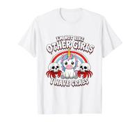 Je ne suis Pas comme Les Autres Filles, J'Ai des crabes Funny Unhinged Meme T-Shirt Graphique avec Valeur, Homme, Blanc, M