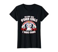 Je ne suis Pas comme Les Autres Filles, J'Ai des crabes Funny Unhinged Meme T-Shirt Graphique avec Valeur, Femme, Noir, L
