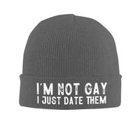 Je Ne suis Pas Gay, Je Sors Juste avec des Filles. Femme Homme Bonnet De Pêcheur Coupe-Vent Bonnet De Trawler Doux Skull Cap pour Randonnée Course À Pied Cyclisme