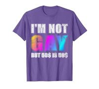 Je ne suis Pas Gay mais 50$ C'est 50$ T-Shirt, Homme, Violet Chiné, L