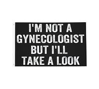 Je Ne Suis Pas Gynécologue, Mais Je Vais Jeter Un Coup D'Œil. Drapeau Résistant Aux Intempéries Drapeau De Jardin Couleurs Vives Garden Flag Pour Bar Jardin Cour 90X150Cm
