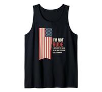 Je Ne suis Pas Impoli T-Shirt Drapeau Américain Hommes Débardeur