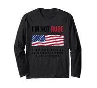 Je Ne suis Pas Impoli T-Shirt Drapeau Américain Hommes Manche Longue