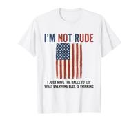 Je Ne suis Pas Impoli T-Shirt Drapeau Américain Hommes T-Shirt