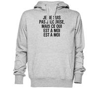 Je Ne suis Pas Jalouxse mais Ce Qui Est À Moi Est À Moi Gris Sweat À Capuche Sweat-Shirt Jersey Unisexe Homme Femme Grey Unisex Hoodie