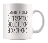 Je Ne Suis Pas Le Genre De Personne À Qui Vous Devriez Parler Sur Haut-Parleur. Tasse Avec Poignée Tasse À Café Drôle Tasses 330Ml Pour Thé Femme Famille