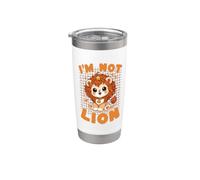 Je ne suis pas Lion Cute Pun Lion Cub Kawaii Gobelet isotherme en acier inoxydable double paroi