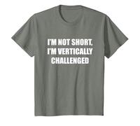 Je ne suis Pas Petit, Je suis confronté à Un défi Vertical T-Shirt, Enfant, Vert Kaki chiné, 4 Ans