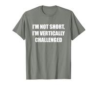Je ne suis Pas Petit, Je suis confronté à Un défi Vertical T-Shirt, Homme, Vert Kaki chiné, 3XL