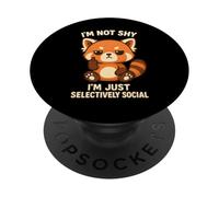 Je ne suis Pas timide, Je suis Juste Un Panda Roux sélectivement Social PopSockets PopGrip Adhésif