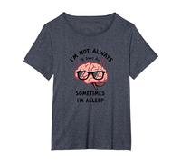 Je ne suis Pas Toujours Intelligente, Parfois Je Dors (drôle de Cerveau) T-Shirt, Femme Grandes Tailles, Bleu Chiné, 1X