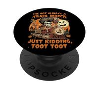 Je ne suis Pas Toujours Une épave de Train, drôle d'équipage de squelettes d'halloween PopSockets PopGrip Adhésif