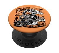 Je ne suis Pas Toujours Une épave de Train, drôle d'équipage de squelettes d'halloween PopSockets PopGrip Adhésif