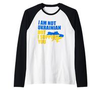 Je ne suis Pas ukrainien mais Je Vous Soutiens en faveur de la Carte de l'Ukraine Manche Raglan